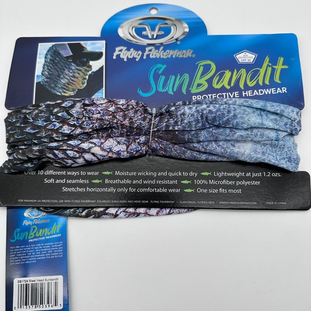 Flying Fisherman‎ Sun Bandit Protective Headwear Neck Gaiter, OSFM, Steel Head